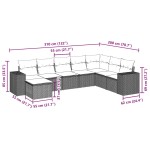 vidaXL Set mobilier de grădină cu perne, 8 piese, negru, poliratan vidaXL Set mobilier de grădină cu perne, 8 piese, negru, poliratan