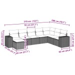vidaXL Set mobilier de grădină cu perne, 8 piese gri deschis poliratan