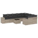 vidaXL Set canapele de grădină cu perne 10 piese gri deschis poliratan vidaXL Set canapele de grădină cu perne 10 piese gri deschis poliratan