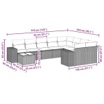 vidaXL Set canapele de grădină cu perne, 10 piese, negru, poliratan