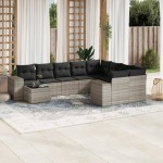 vidaXL Set canapele de grădină cu perne 10 piese gri deschis poliratan vidaXL Set canapele de grădină cu perne 10 piese gri deschis poliratan
