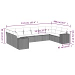 vidaXL Set canapele de grădină cu perne, 10 piese, negru, poliratan vidaXL Set canapele de grădină cu perne, 10 piese, negru, poliratan