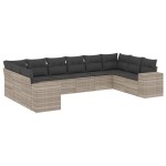 vidaXL Set canapele de grădină cu perne 10 piese gri deschis poliratan vidaXL Set canapele de grădină cu perne 10 piese gri deschis poliratan