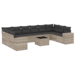 vidaXL Set canapele de grădină cu perne, 11 piese, gri, poliratan vidaXL Set canapele de grădină cu perne, 11 piese, gri, poliratan