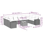 vidaXL Set canapele de grădină cu perne, 11 piese, maro, poliratan vidaXL Set canapele de grădină cu perne, 11 piese, maro, poliratan