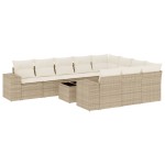 vidaXL Set canapele de grădină cu perne, 11 piese, bej, poliratan vidaXL Set canapele de grădină cu perne, 11 piese, bej, poliratan