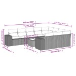 vidaXL Set canapele de grădină cu perne, 11 piese, bej, poliratan