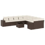 vidaXL Set canapele de grădină cu perne, 11 piese, maro, poliratan vidaXL Set canapele de grădină cu perne, 11 piese, maro, poliratan