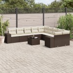 vidaXL Set canapele de grădină cu perne, 11 piese, maro, poliratan vidaXL Set canapele de grădină cu perne, 11 piese, maro, poliratan