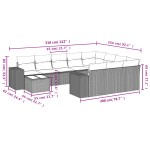 vidaXL Set canapele de grădină cu perne, 11 piese, negru, poliratan