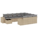 vidaXL Set canapele de grădină cu perne, 11 piese, bej, poliratan vidaXL Set canapele de grădină cu perne, 11 piese, bej, poliratan