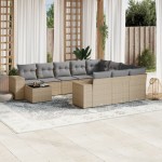vidaXL Set canapele de grădină cu perne, 11 piese, bej, poliratan vidaXL Set canapele de grădină cu perne, 11 piese, bej, poliratan