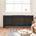 vidaXL Mască pentru calorifer, negru, 205 cm, MDF vidaXL Mască pentru calorifer, negru, 205 cm, MDF