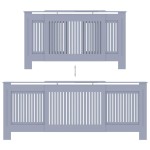 vidaXL Mască pentru calorifer, gri, 205 cm, MDF vidaXL Mască pentru calorifer, gri, 205 cm, MDF