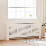 vidaXL Mască pentru calorifer, alb, 205 cm, MDF