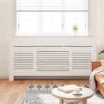 vidaXL Mască pentru calorifer, alb, 205 cm, MDF