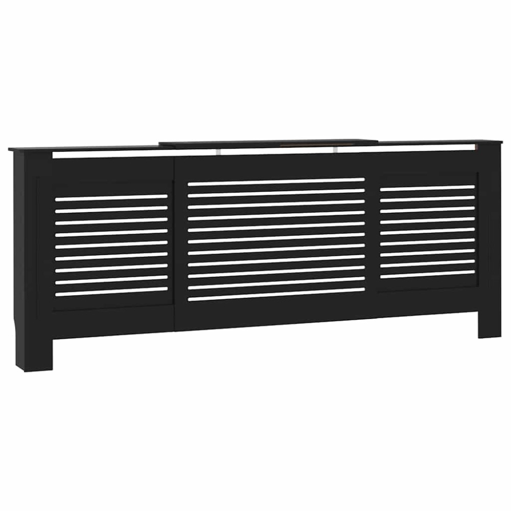 vidaXL Mască pentru calorifer, negru, 205 cm, MDF