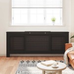 vidaXL Mască pentru calorifer, negru, 205 cm, MDF vidaXL Mască pentru calorifer, negru, 205 cm, MDF