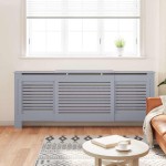 vidaXL Mască pentru calorifer, gri, 205 cm, MDF vidaXL Mască pentru calorifer, gri, 205 cm, MDF