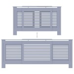 vidaXL Mască pentru calorifer, gri, 205 cm, MDF vidaXL Mască pentru calorifer, gri, 205 cm, MDF