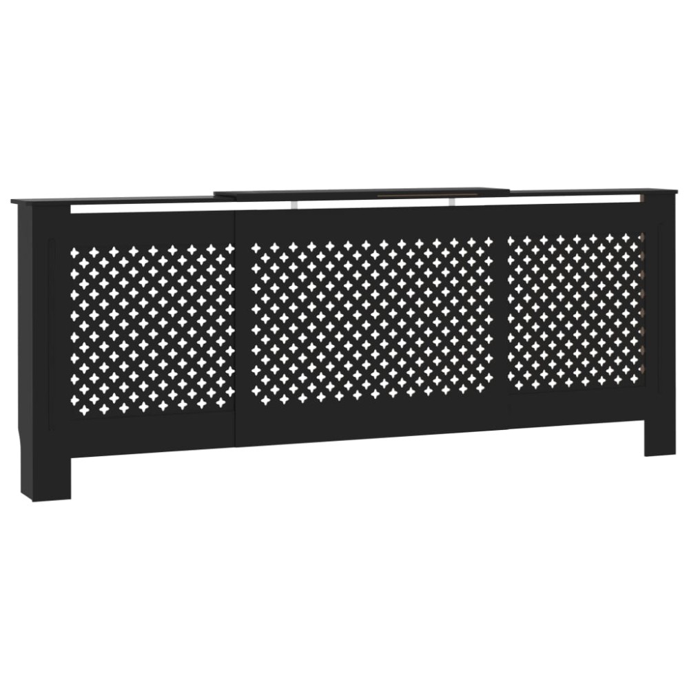 vidaXL Mască pentru calorifer, negru, 205 cm, MDF