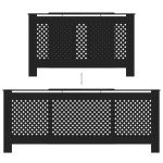 vidaXL Mască pentru calorifer, negru, 205 cm, MDF vidaXL Mască pentru calorifer, negru, 205 cm, MDF