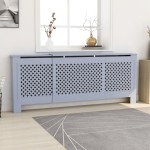 vidaXL Mască pentru calorifer, gri, 205 cm, MDF vidaXL Mască pentru calorifer, gri, 205 cm, MDF