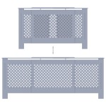 vidaXL Mască pentru calorifer, gri, 205 cm, MDF vidaXL Mască pentru calorifer, gri, 205 cm, MDF