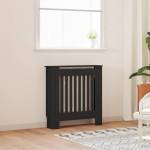 vidaXL Mască pentru calorifer, negru, 78 cm, MDF vidaXL Mască pentru calorifer, negru, 78 cm, MDF