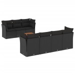vidaXL Set mobilier de grădină cu perne, 8 piese, negru, poliratan vidaXL Set mobilier de grădină cu perne, 8 piese, negru, poliratan