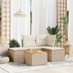 vidaXL Set canapele de grădină cu perne, 5 piese, bej, poliratan vidaXL Set canapele de grădină cu perne, 5 piese, bej, poliratan