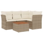 vidaXL Set canapele de grădină cu perne, 5 piese, bej, poliratan vidaXL Set canapele de grădină cu perne, 5 piese, bej, poliratan