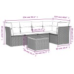 vidaXL Set mobilier grădină cu perne, 6 piese, gri, poliratan