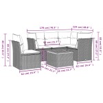 vidaXL Set mobilier grădină cu perne, 6 piese, gri, poliratan vidaXL Set mobilier grădină cu perne, 6 piese, gri, poliratan