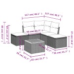 vidaXL Set mobilier grădină cu perne, 6 piese, gri, poliratan vidaXL Set mobilier grădină cu perne, 6 piese, gri, poliratan