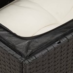 vidaXL Set mobilier de grădină cu perne, 9 piese, negru, poliratan