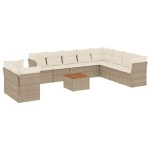 vidaXL Set canapele de grădină cu perne, 11 piese, bej, poliratan vidaXL Set canapele de grădină cu perne, 11 piese, bej, poliratan