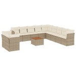 vidaXL Set canapele de grădină cu perne, 12 piese, bej, poliratan vidaXL Set canapele de grădină cu perne, 12 piese, bej, poliratan