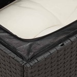vidaXL Set mobilier de grădină cu perne, 9 piese, negru, poliratan