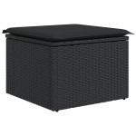 vidaXL Set mobilier de grădină cu perne, 8 piese, negru, poliratan vidaXL Set mobilier de grădină cu perne, 8 piese, negru, poliratan