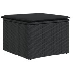 vidaXL Set mobilier de grădină cu perne, 8 piese, negru, poliratan