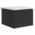 vidaXL Set mobilier de grădină cu perne, 8 piese, negru, poliratan vidaXL Set mobilier de grădină cu perne, 8 piese, negru, poliratan