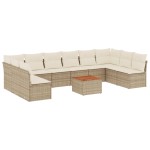 vidaXL Set canapele de grădină cu perne, 11 piese, bej, poliratan vidaXL Set canapele de grădină cu perne, 11 piese, bej, poliratan