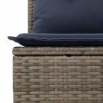 vidaXL Set canapele de grădină cu perne, 10 piese, gri, poliratan