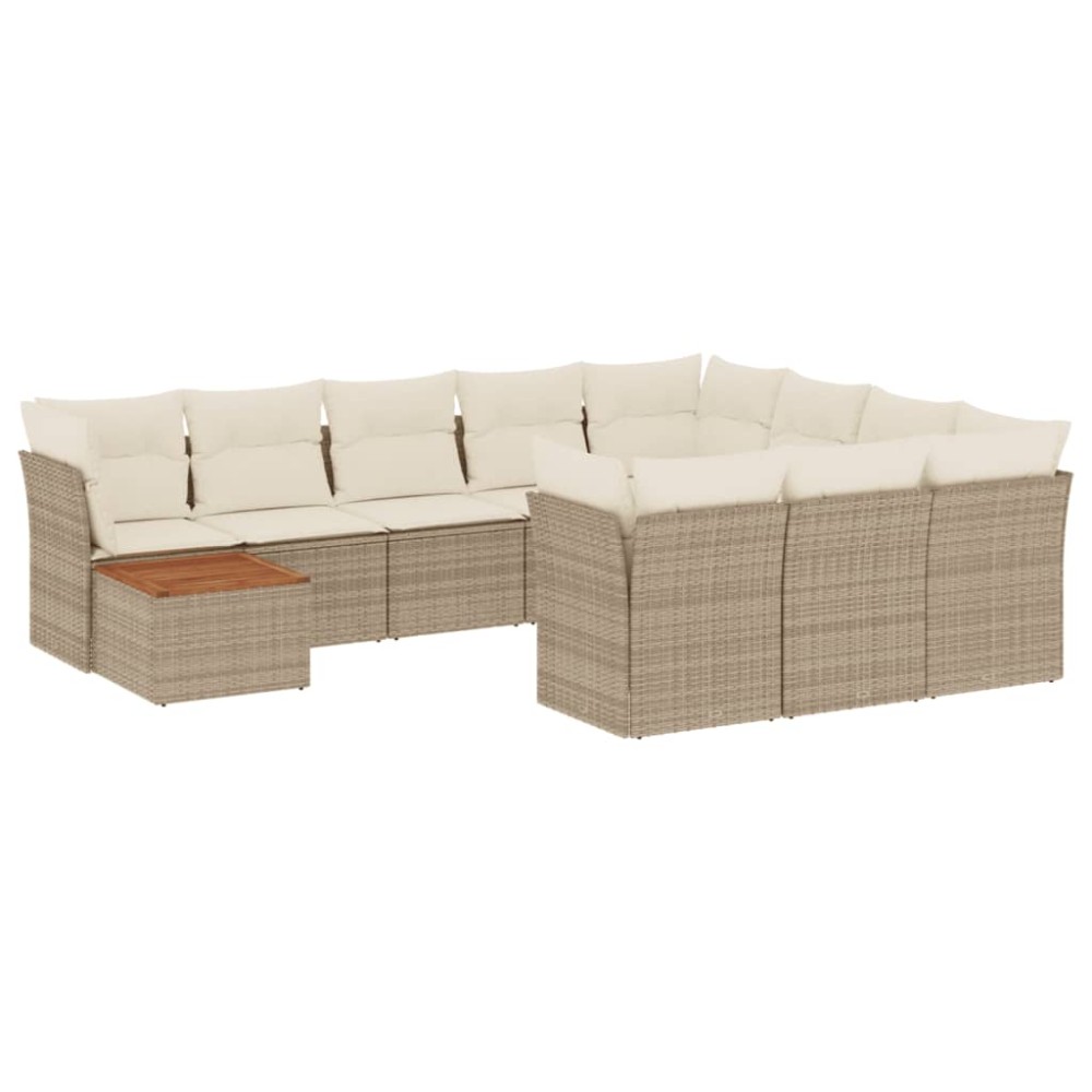 vidaXL Set canapele de grădină cu perne, 11 piese, bej, poliratan