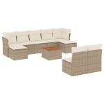 vidaXL Set canapele de grădină cu perne, 10 piese, bej, poliratan