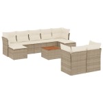vidaXL Set canapele de grădină cu perne, 10 piese, bej, poliratan