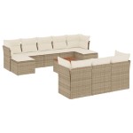 vidaXL Set canapele de grădină cu perne, 11 piese, bej, poliratan
