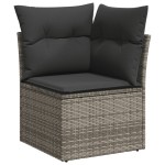 vidaXL Set canapea de grădină cu perne, 12 piese, gri, poliratan vidaXL Set canapea de grădină cu perne, 12 piese, gri, poliratan