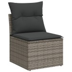 vidaXL Set canapea de grădină cu perne, 12 piese, gri, poliratan vidaXL Set canapea de grădină cu perne, 12 piese, gri, poliratan